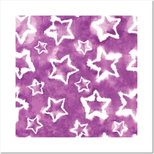 Purple Tie Dye Stars Posters and Art